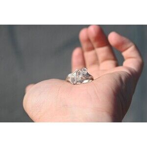 Unique Engagement Ring Vintage Inspired Raw Diamond Ring Rough Natural Diamond R
